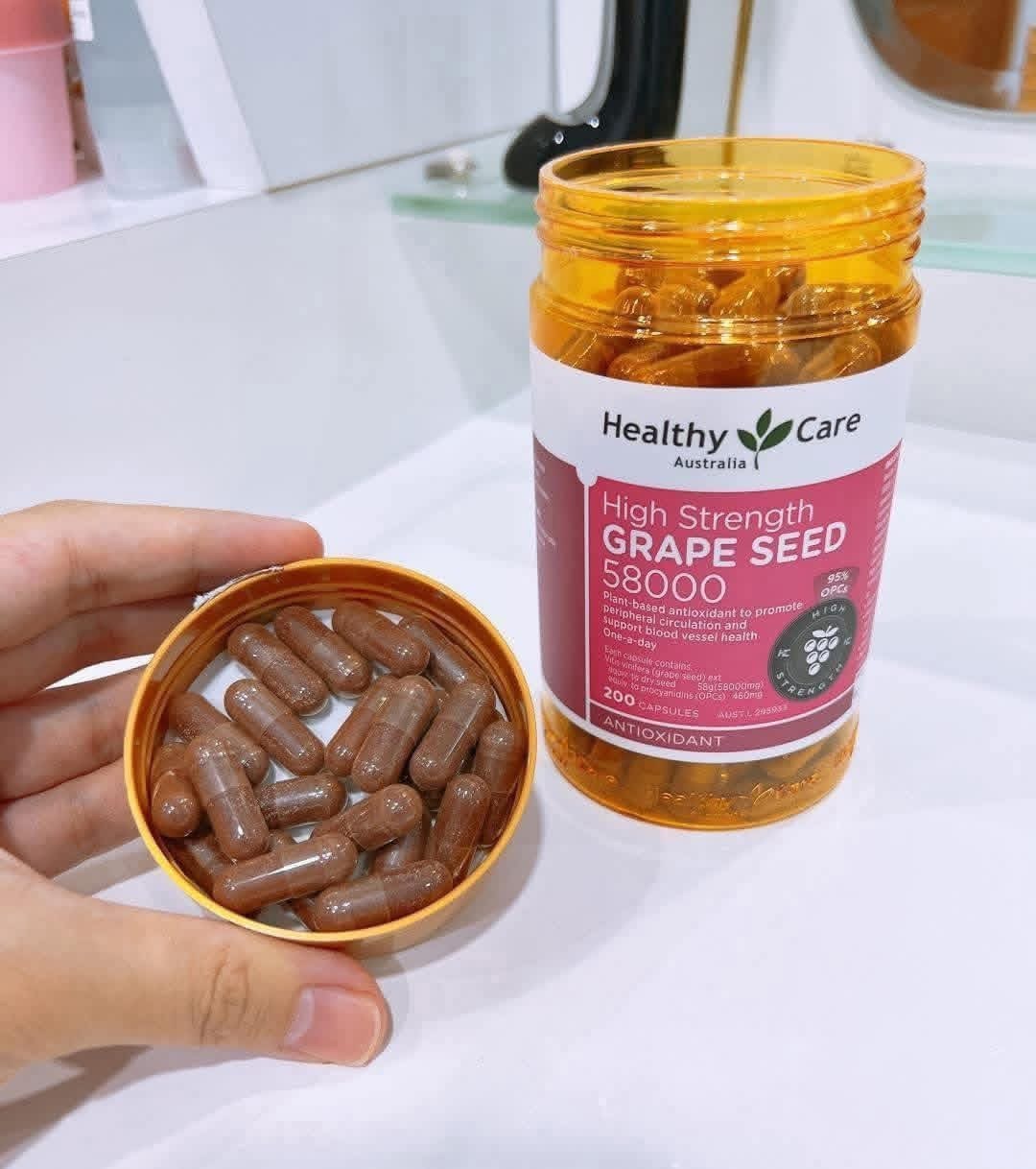 Healthy Care High Strength Grape Seed 58000mg 200Capsules
